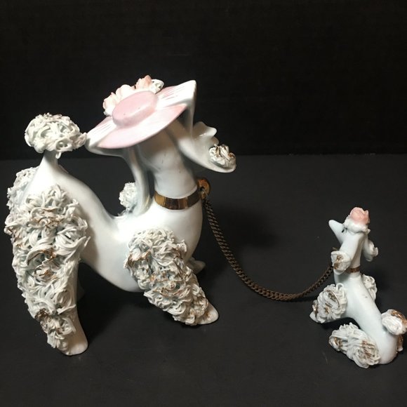Vintage Mother and Baby Poodle Ceramic Noodle Figurines. - Picture 5 of 16